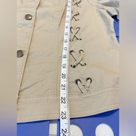 AMI Womens Jacket XL Khaki Vintage Braided Boho Cowgirl Western Aztec Y2K - Picture 7 of 9